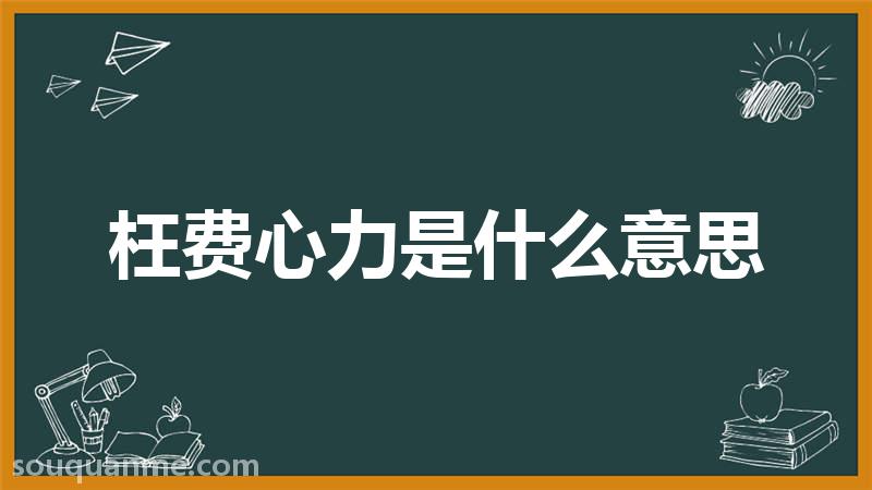 枉费心力是什么意思 枉费心力的拼音 枉费心力的成语解释